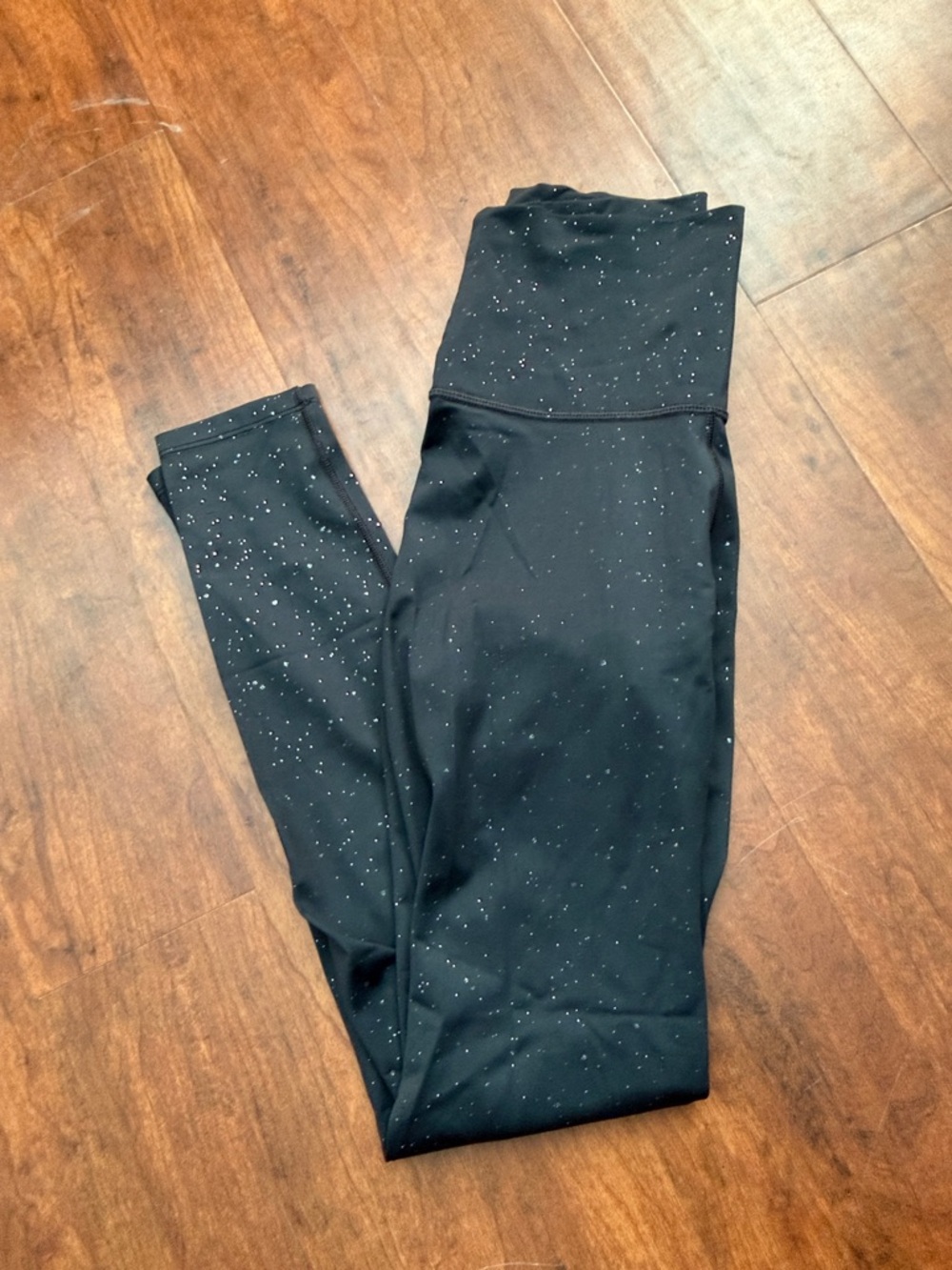With Womens Black Sparkle High-Waist Leggings Size S